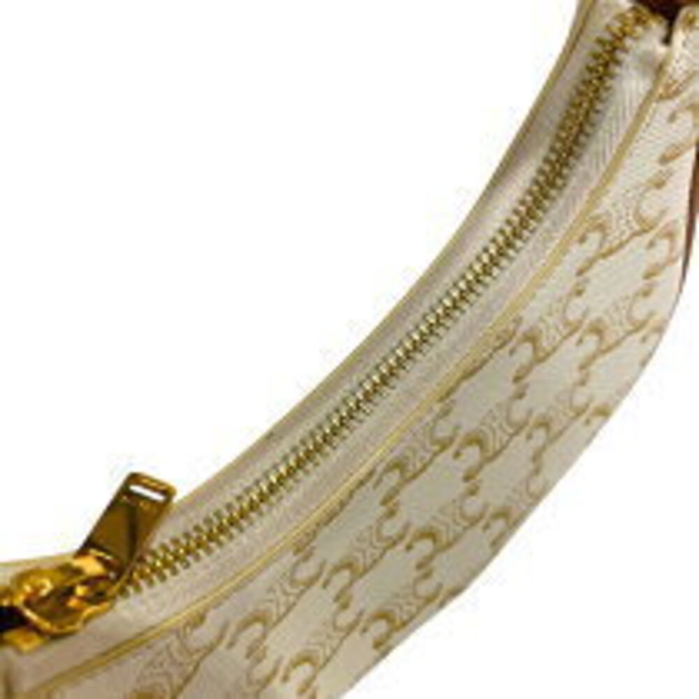 Celine Ava handbag white tan calfskin Triomphe canvas - Picture 10 of 11
